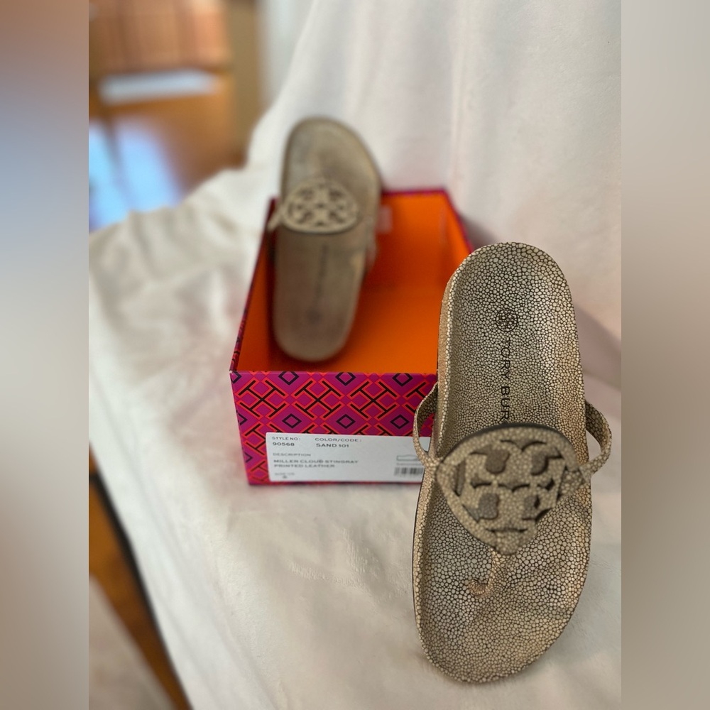 Tory Burch Metallic Gold Sandals
